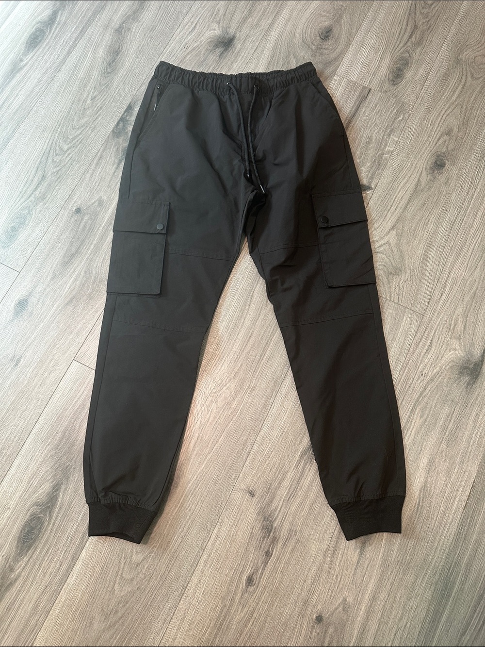 Essentials Black Cargo Jogger Pants